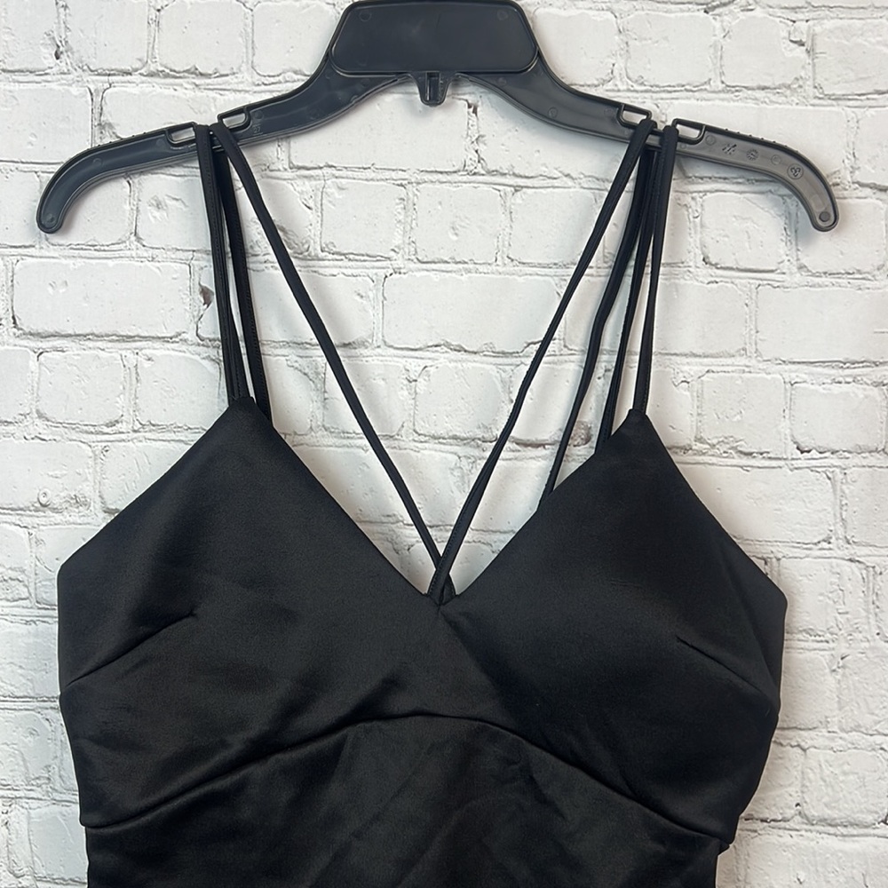 Sequin Hearts Black Strappy Bodycon Dress Juniors Sizes 1 & 13 - Picture 3 of 6